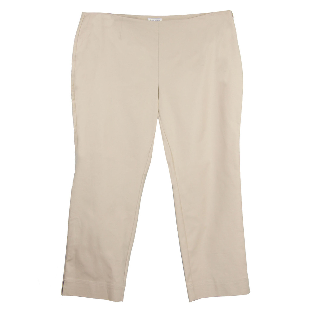 22w 24w Beige Tummy Slimming Classic Fit Ankle Pants NEW w/ Tags Charter Club